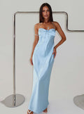 Fireproof Halter Maxi Dress Baby Blue