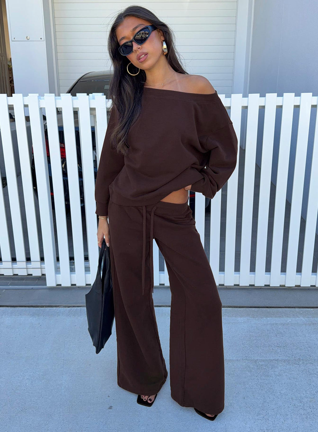 Wellness Off The Shoulder Jumper Brown