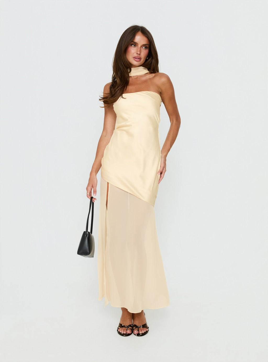 Irisie Strapless Scarf Maxi Dress Yellow
