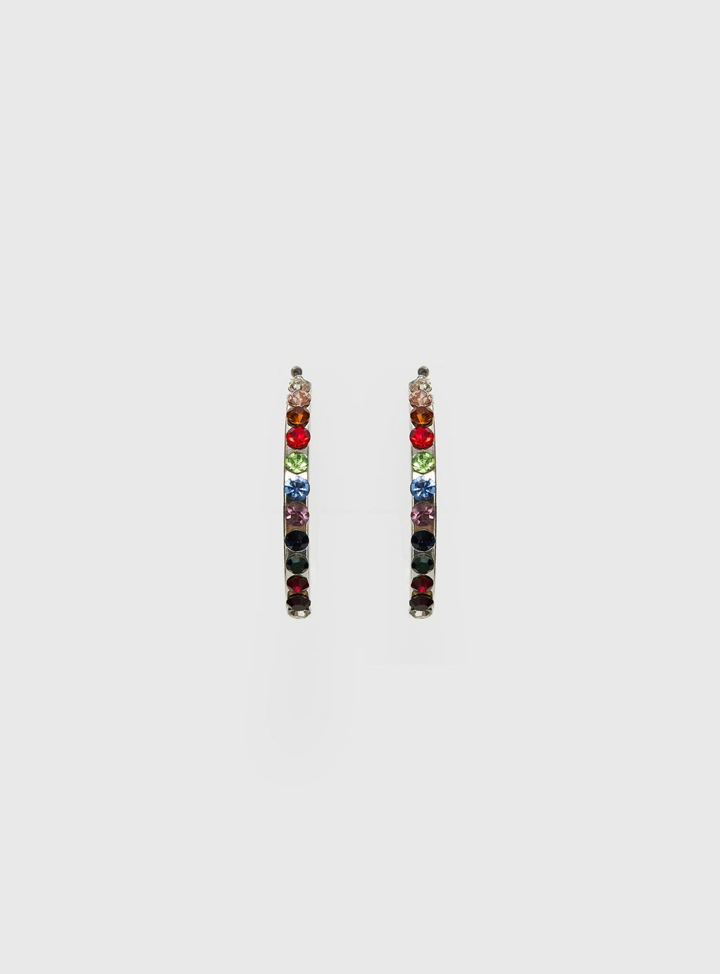 Leanah Gemstone Hoop Earrings Silver