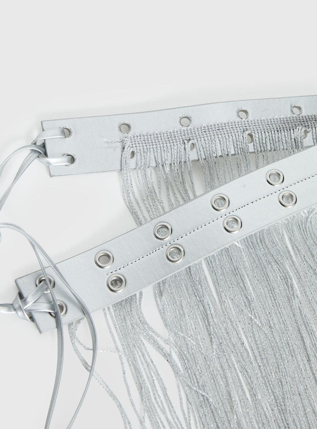 Artemas Studded Tassel Belt Silver