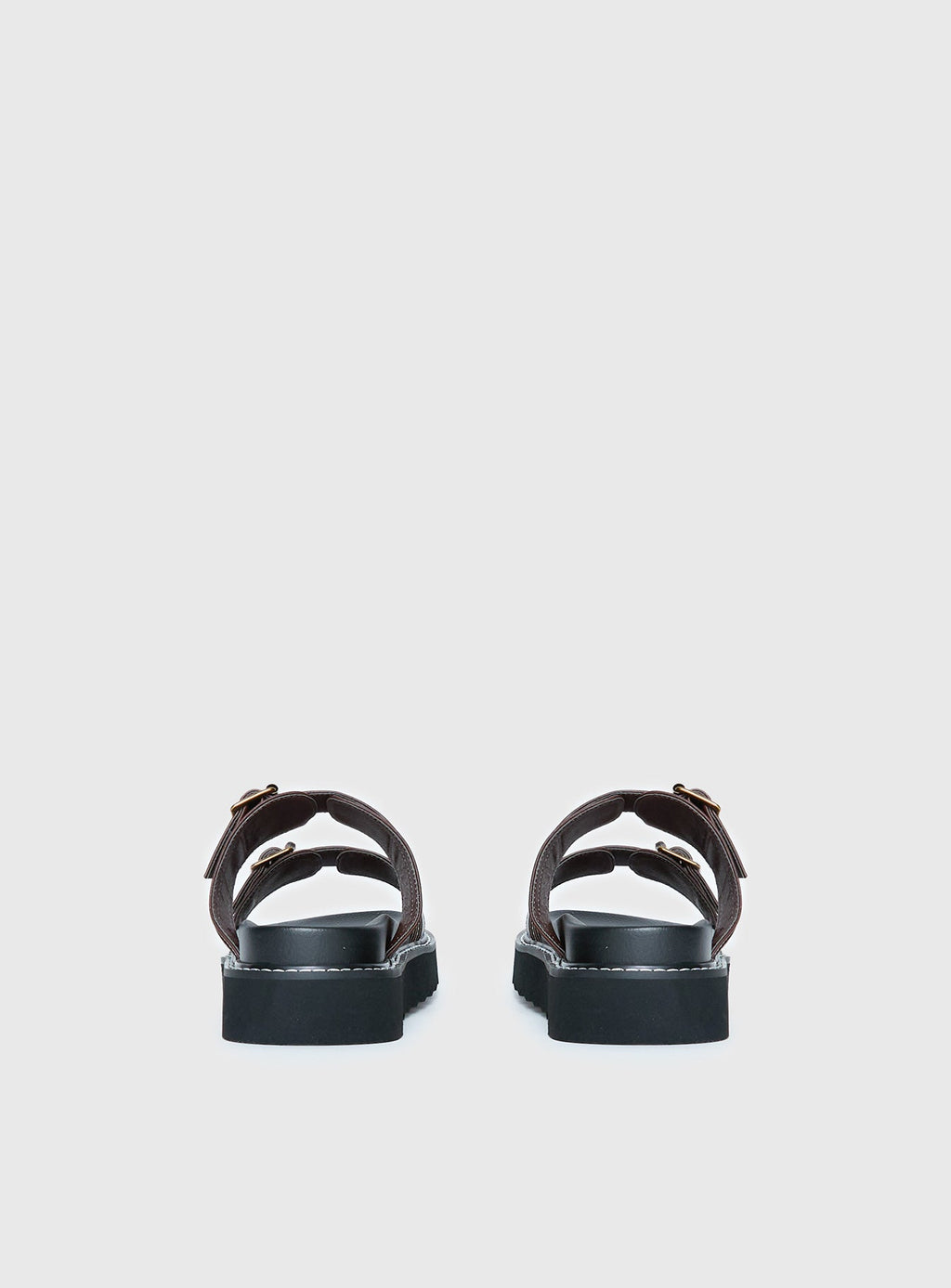 Ma Belle Sandals Contrast Stitch Chocolate