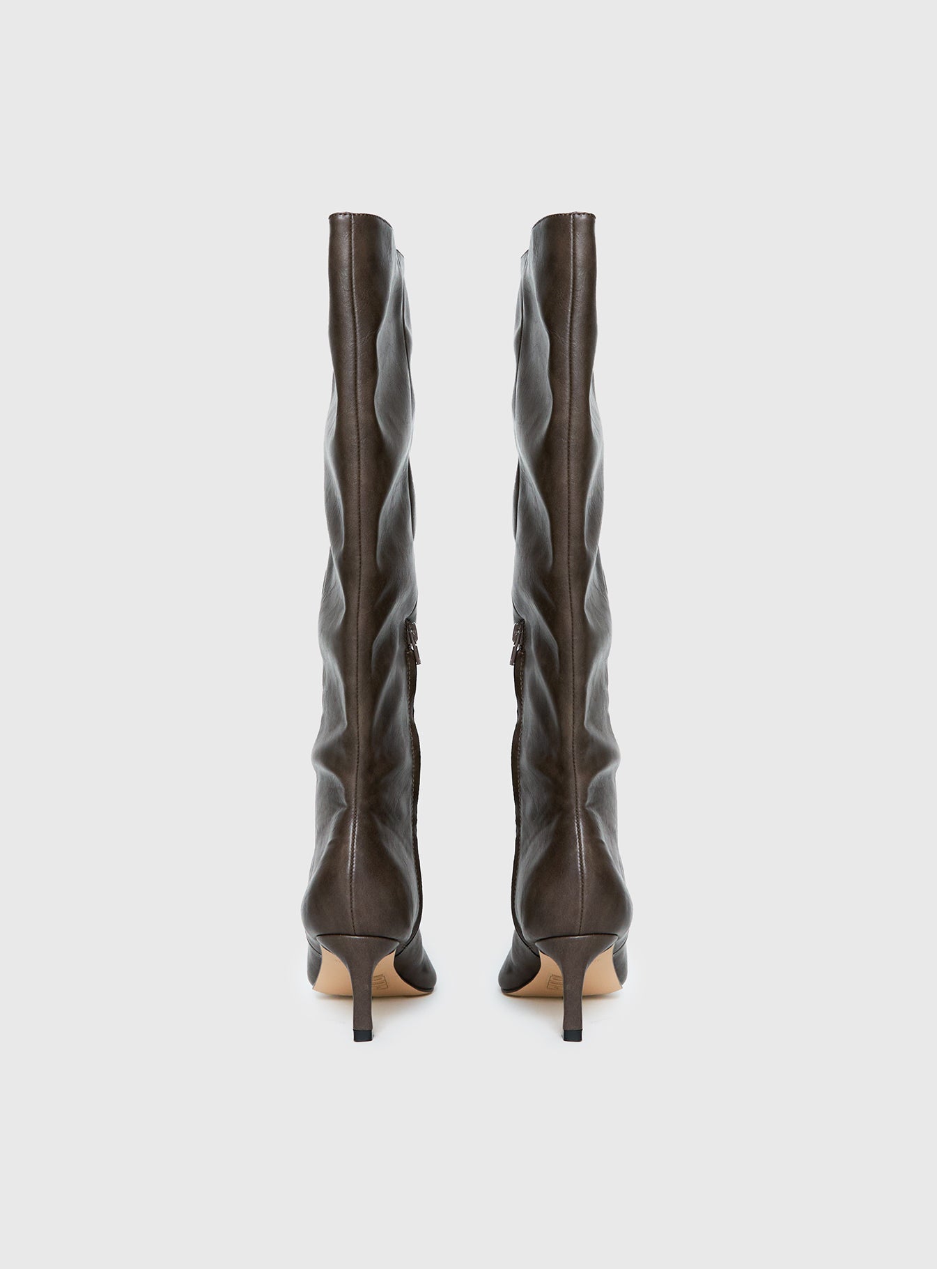 Aminah Knee High Boots Charcoal