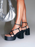 Therapy Daze Platform Heels Black