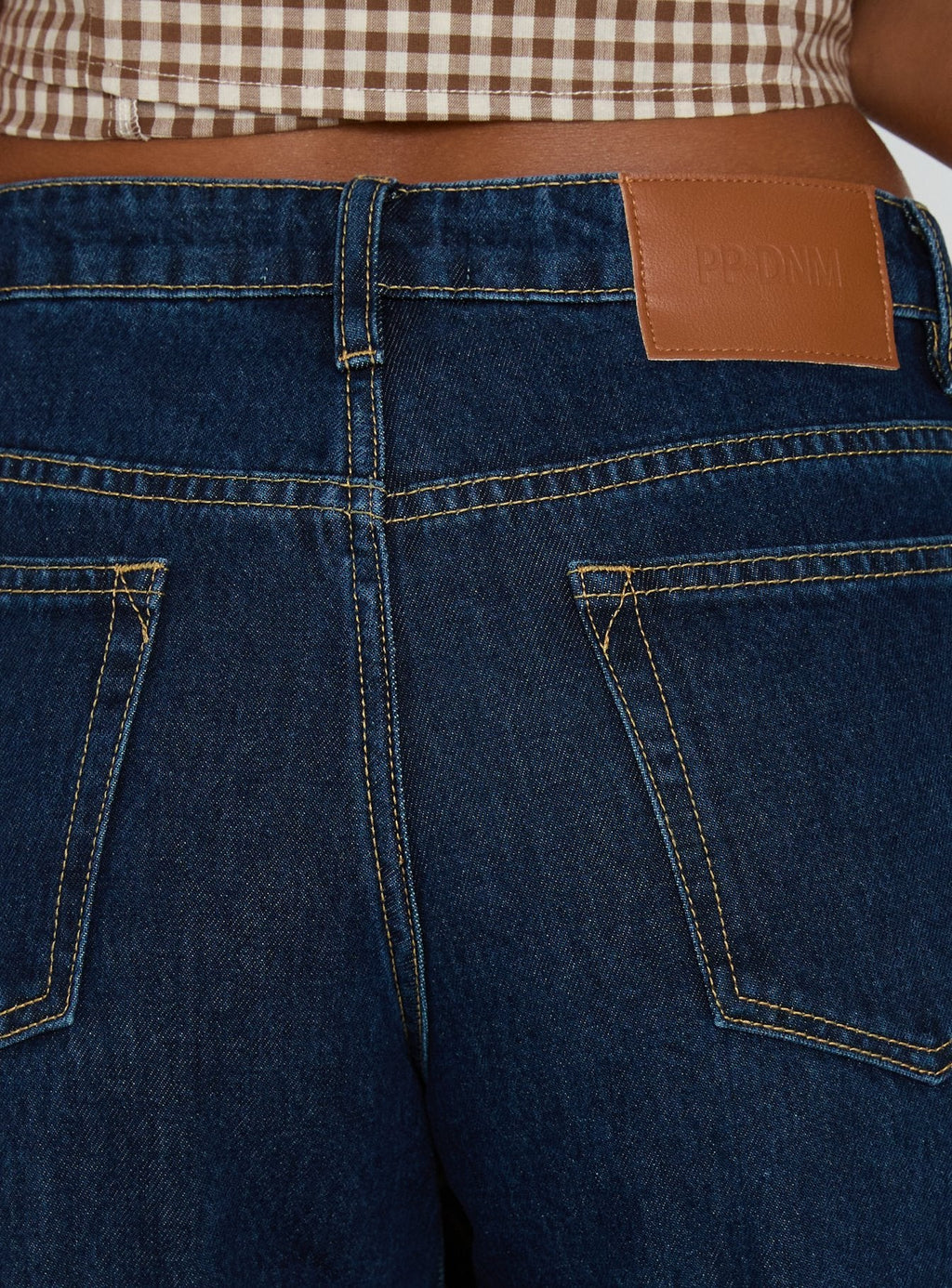 Darla Low Rise Straight Leg Cuff Jean Dark Blue Wash