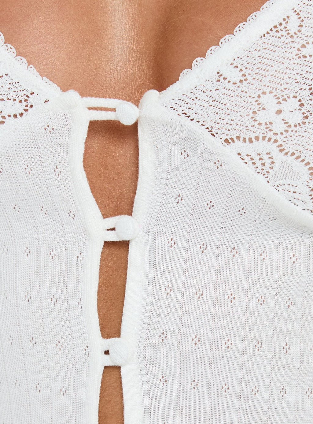 Fillipa Lace Button Down Top White