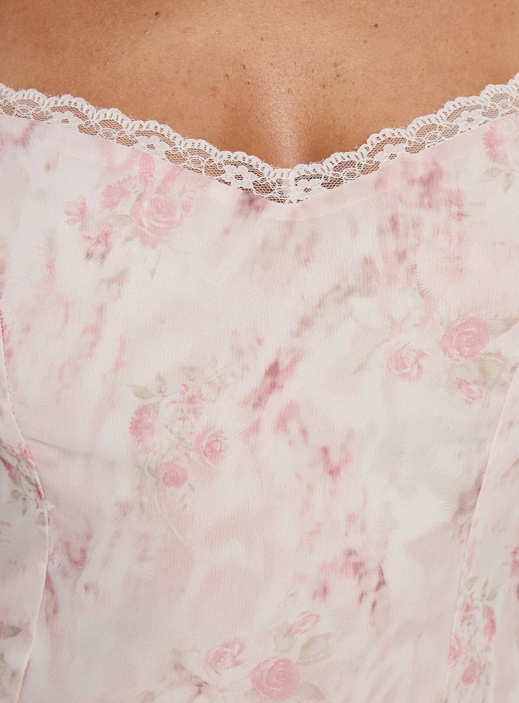 Avaline Lace Trim Blouse Top Pink