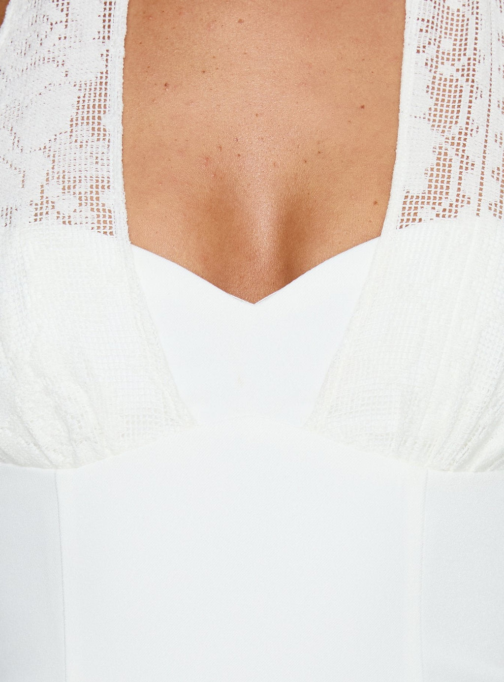 Josanna Crochet Halter Mini Dress White