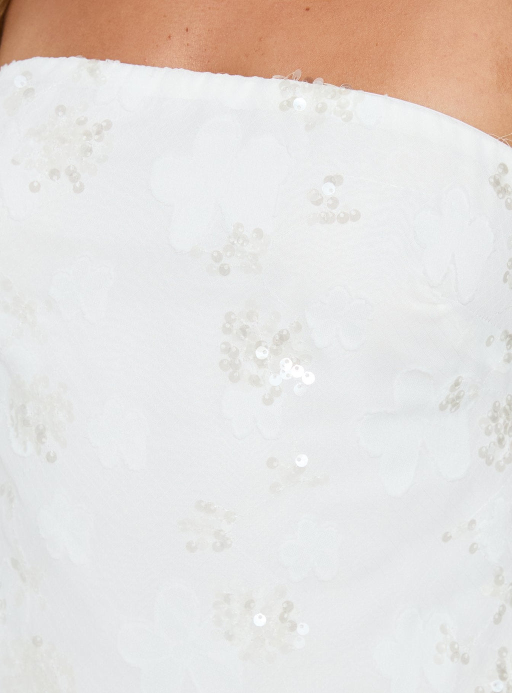 Karlottie Strapless Mini Dress White Burnout