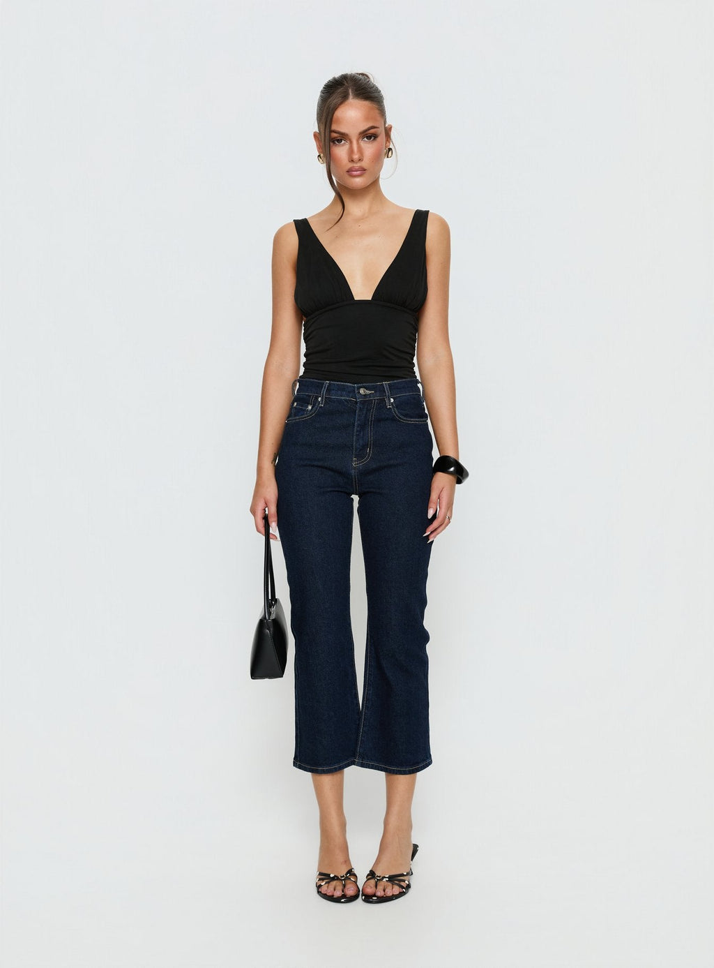 Cindee High Rise Cropped Jeans Raw Indigo
