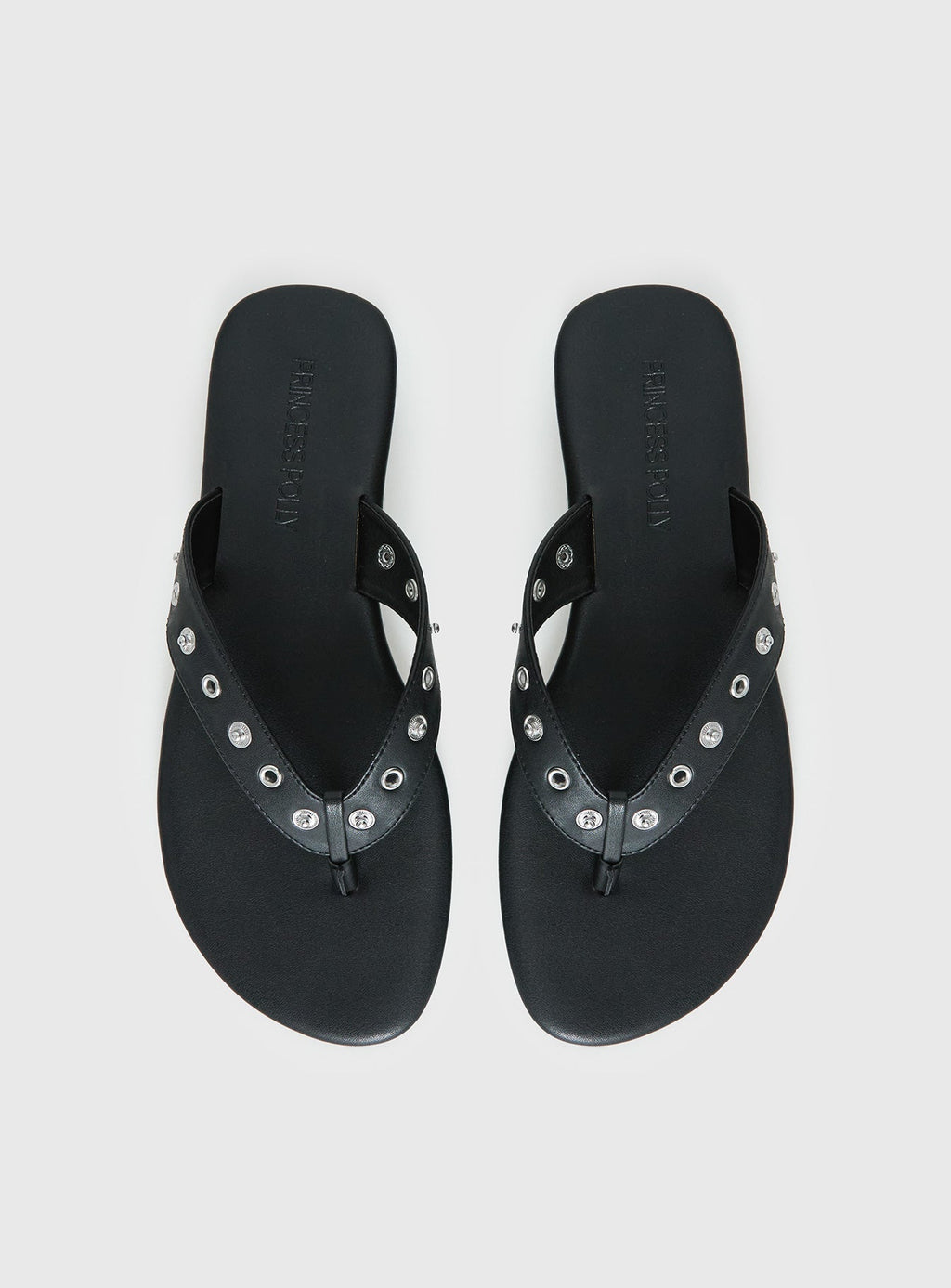 Lyana Eyelet Detail Sandals Black