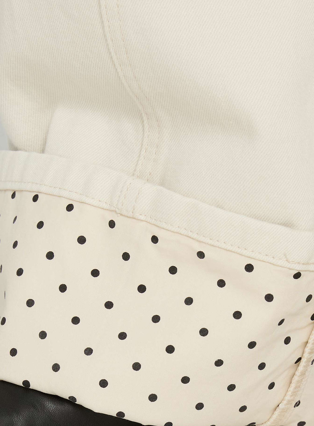Nikoletta Foldover Jeans Cream / Polka