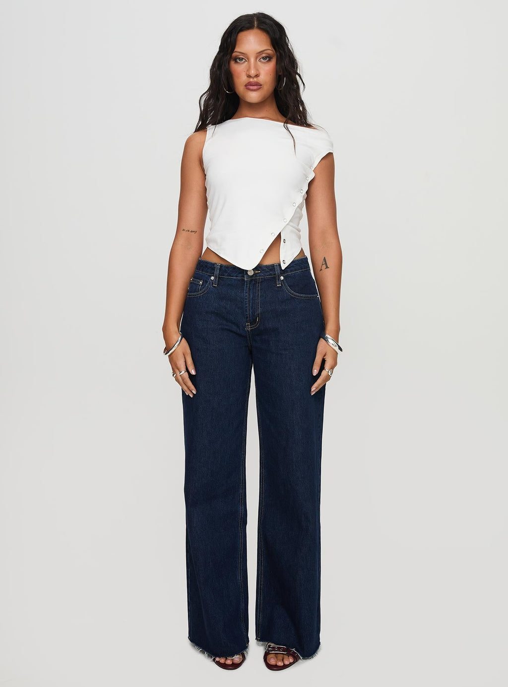 Darla Low Rise Straight Leg Jean Dark Blue Wash Petite
