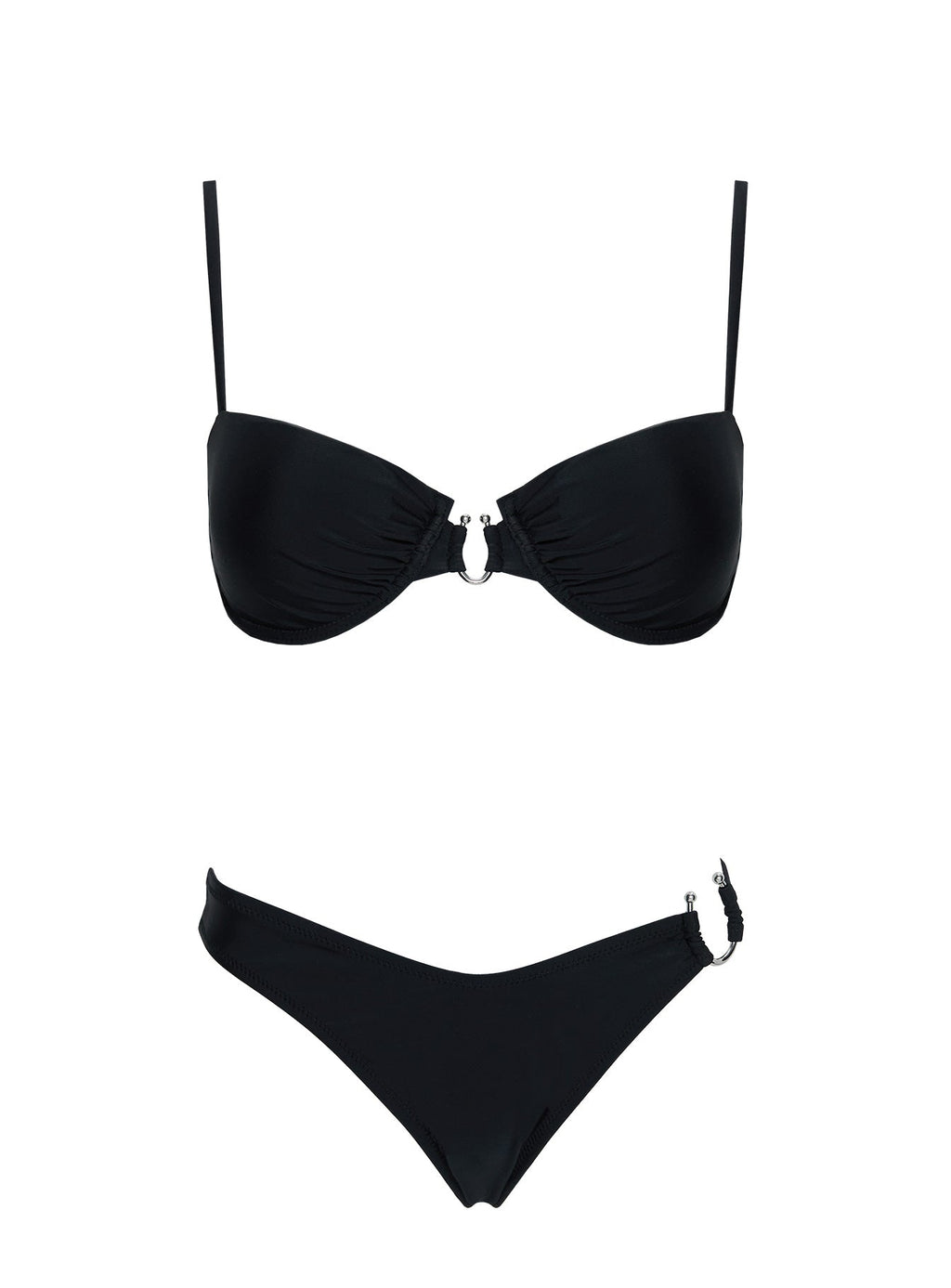 Alexea Hardware High Side Bikini Bottoms Black