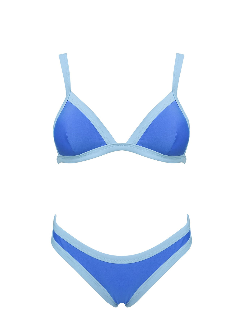 Amiri Contrast Triangle Bikini Top Blue
