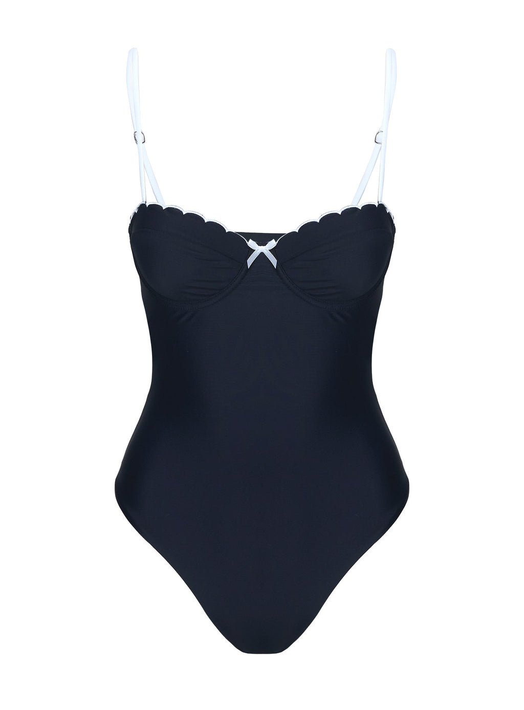 Claryssa Scallop One Piece Black