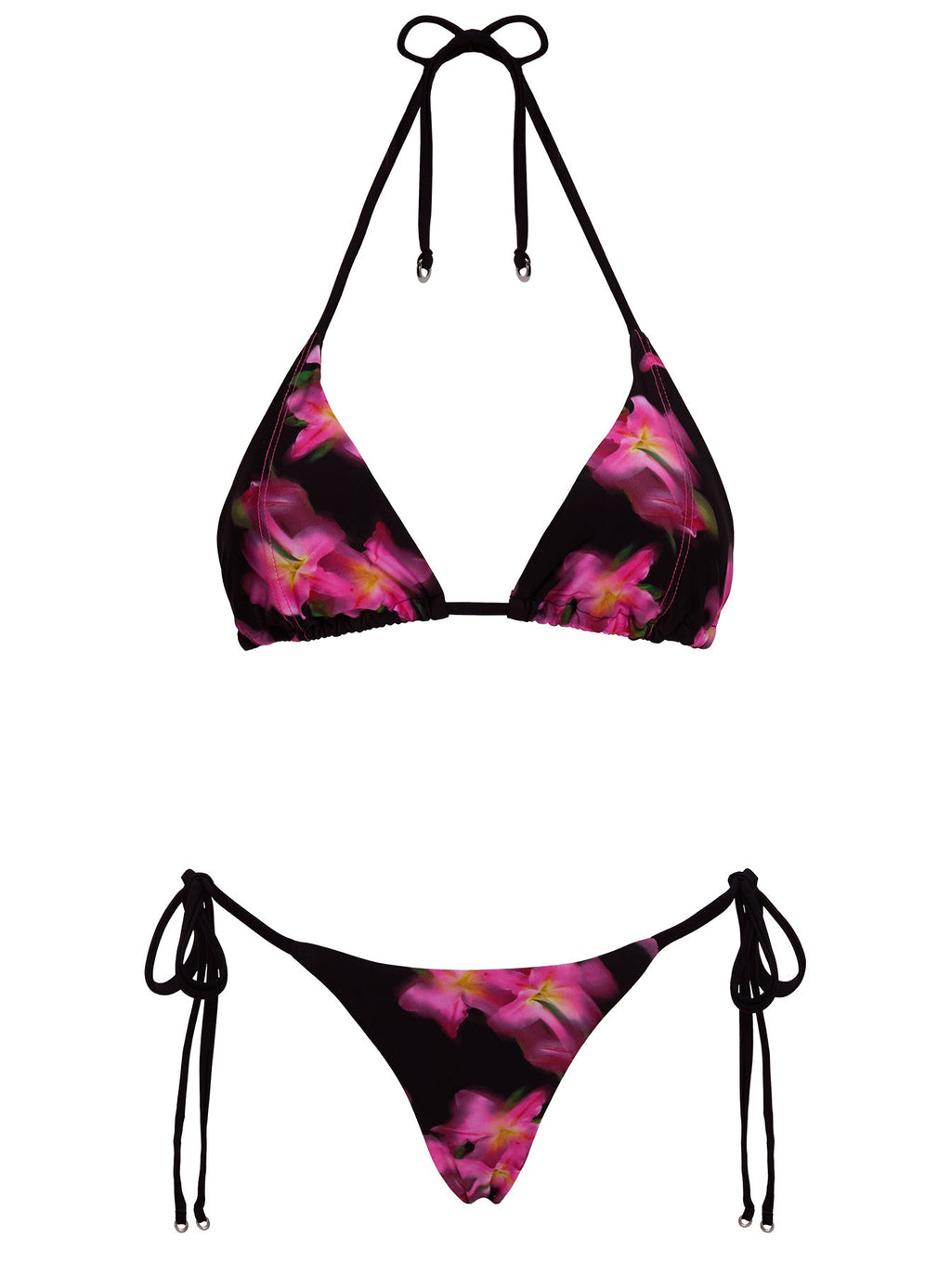 Fluera High Side Tie Bikini Bottoms Black Multi