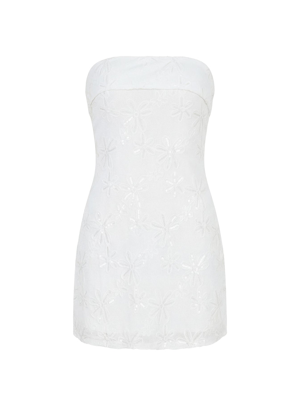 Graces Strapless Mini Dress White