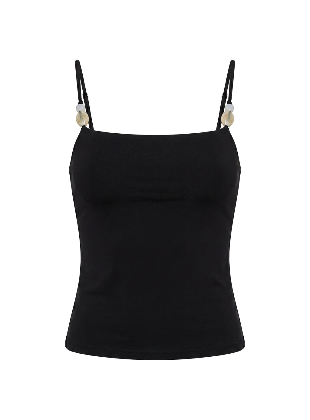 Isameika Beaded Tank Top Black