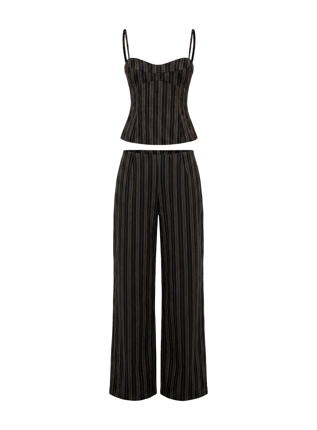 Kierstyn Corset Set Black Stripe