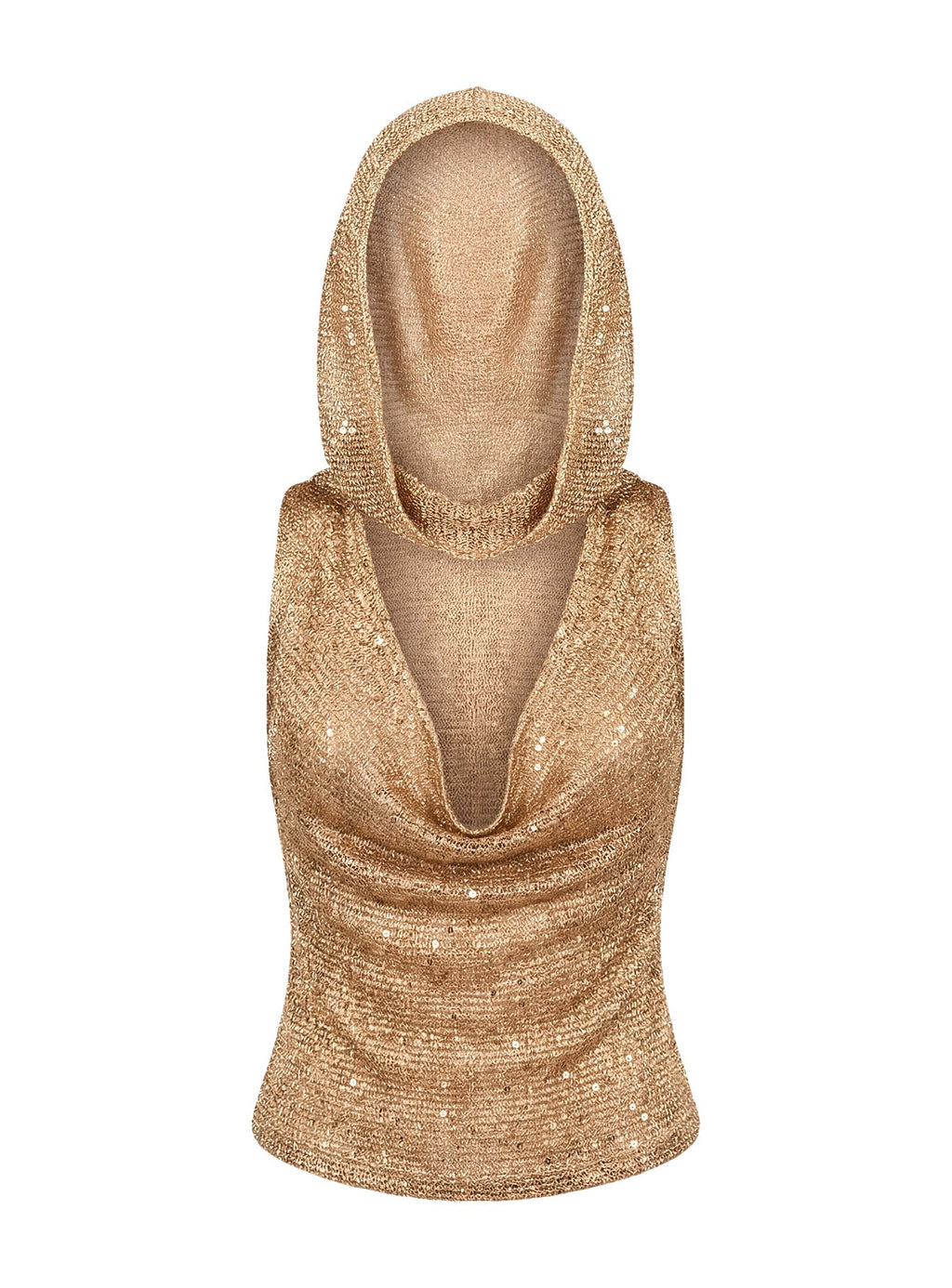 Mistori Sequin Hooded Top Gold