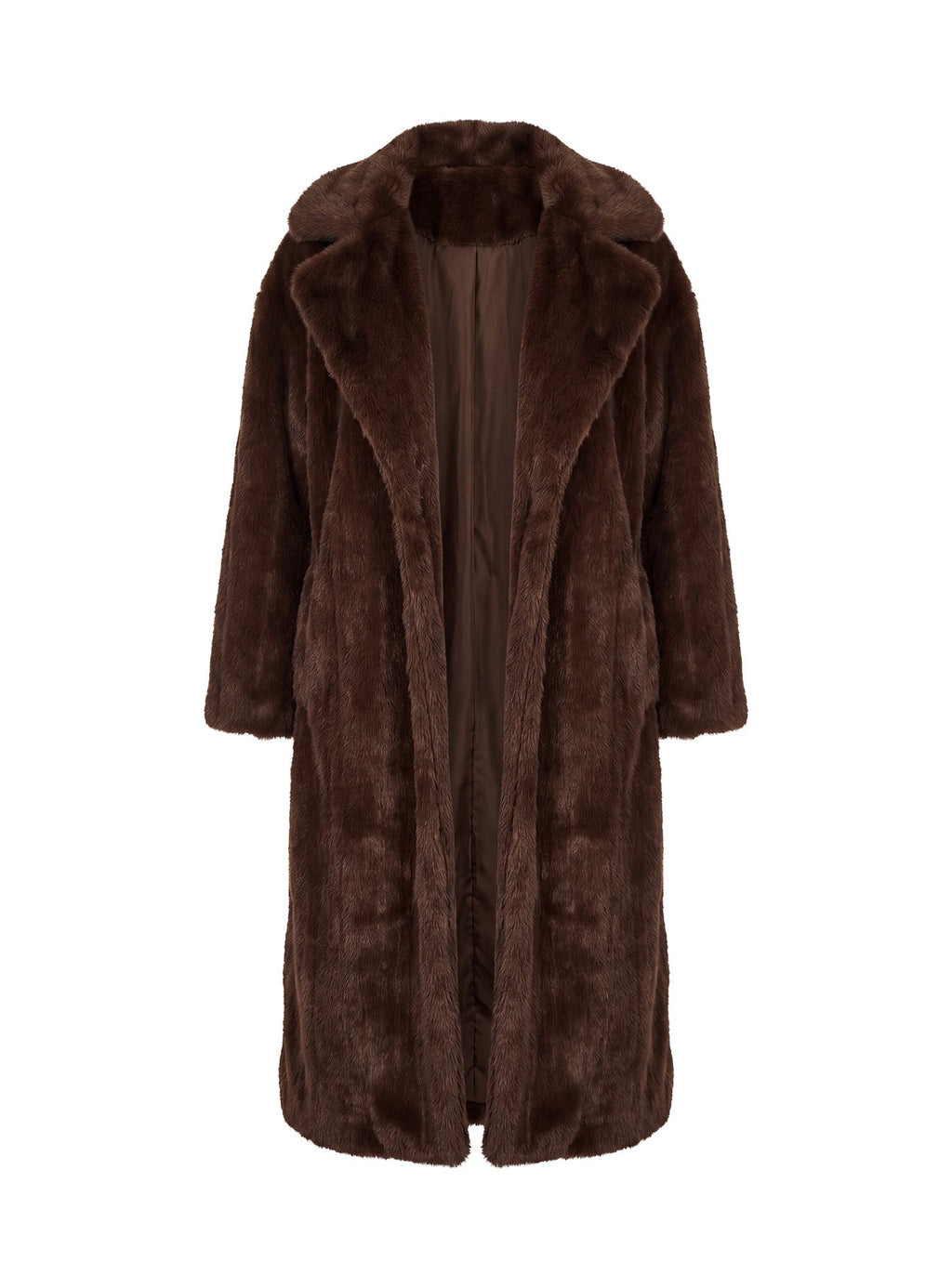 Moss Faux Fur Coat Chocolate