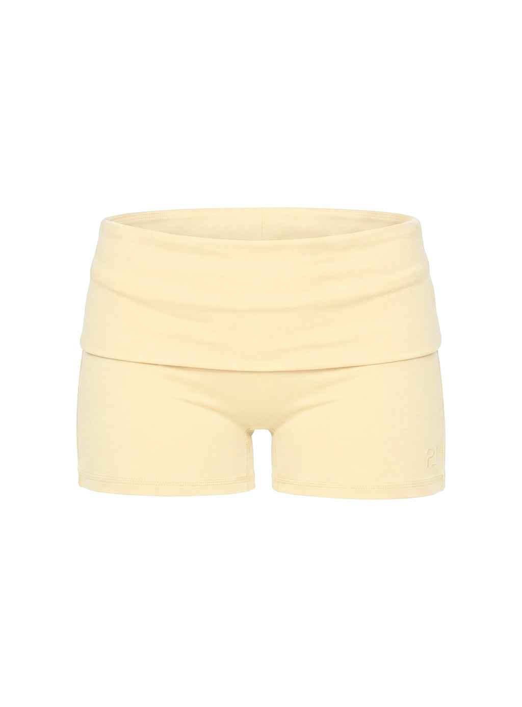 Peak Foldover Micro Shorts Yellow