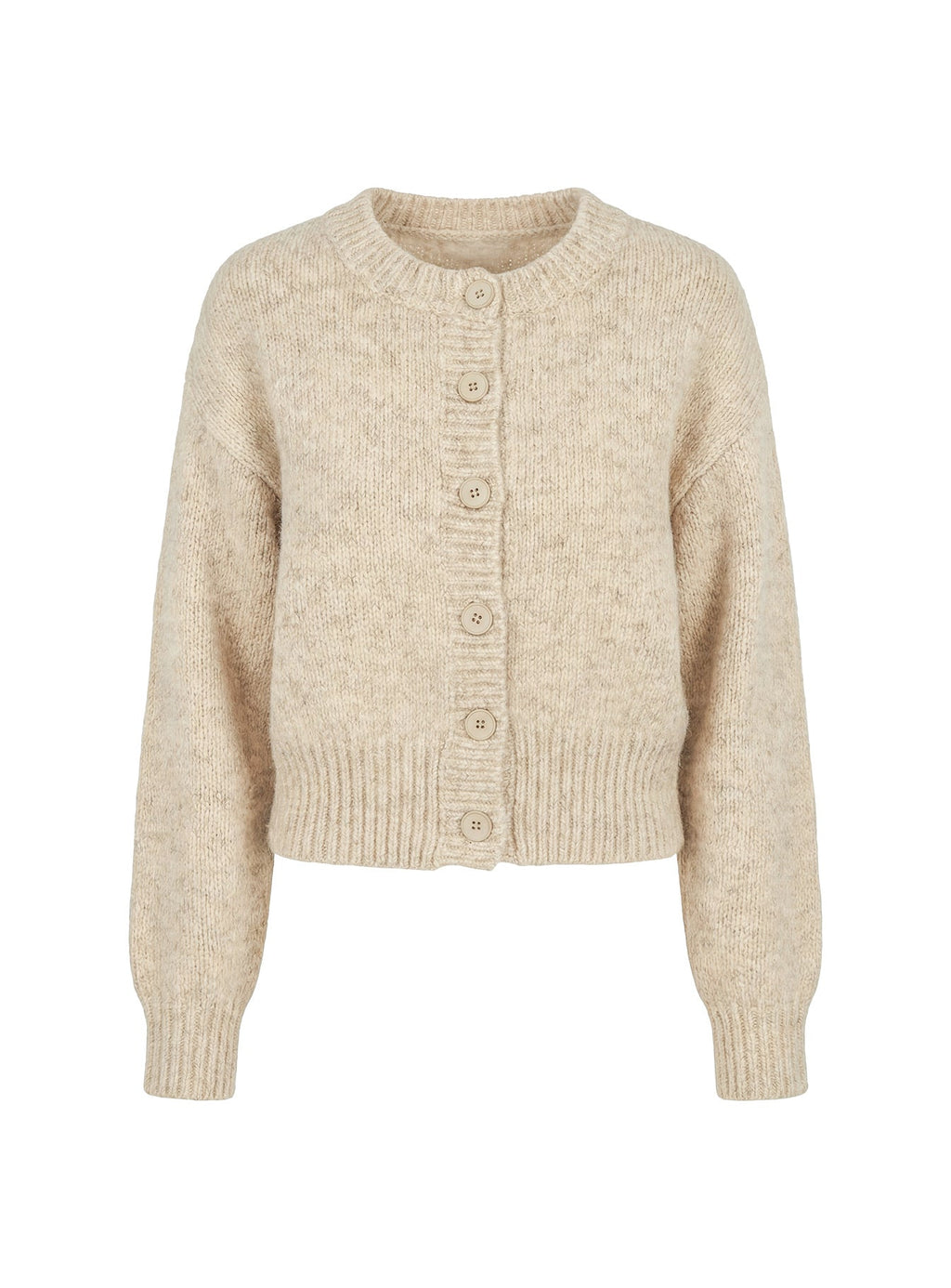 Trevonn Button Up Knit Cardigan Beige