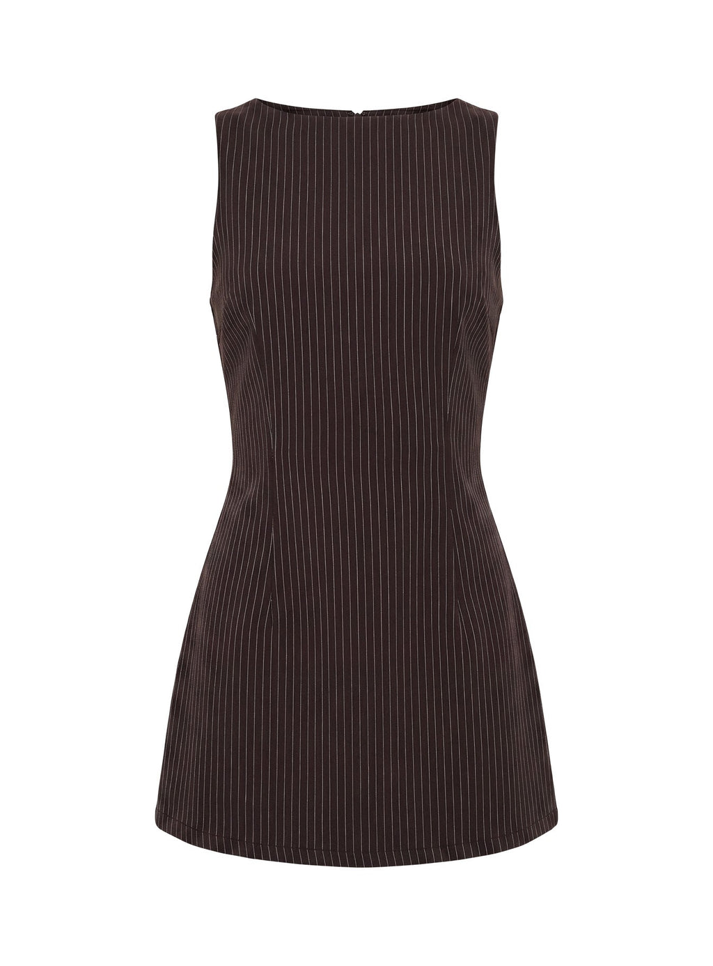 Yumiko Romper Brown Pinstripe Tall
