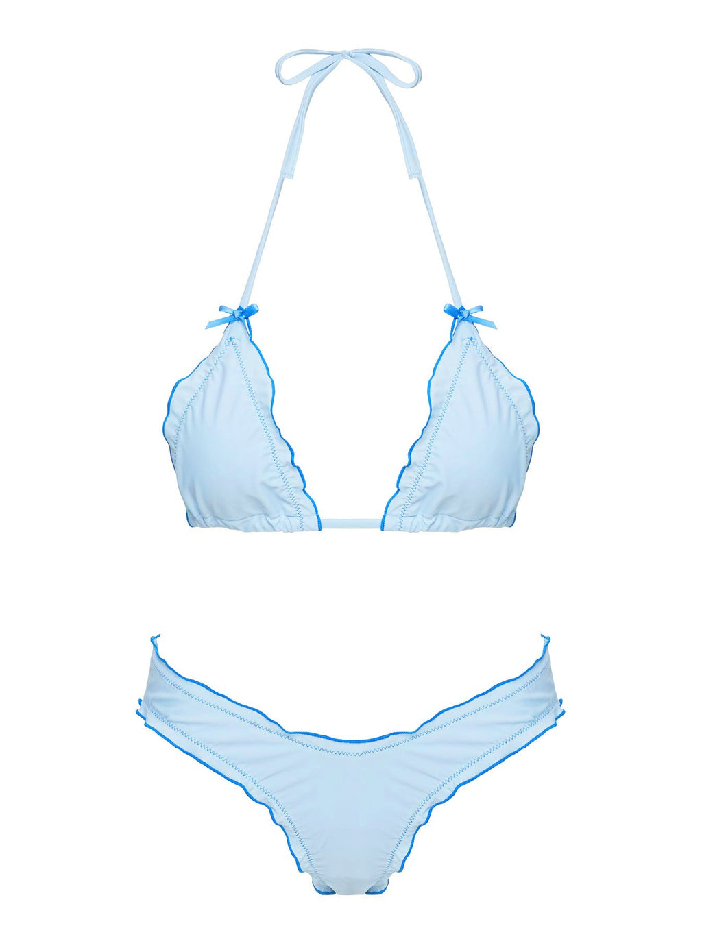 Kathrine High Cut Cheeky Bikini Bottoms Sky Blue