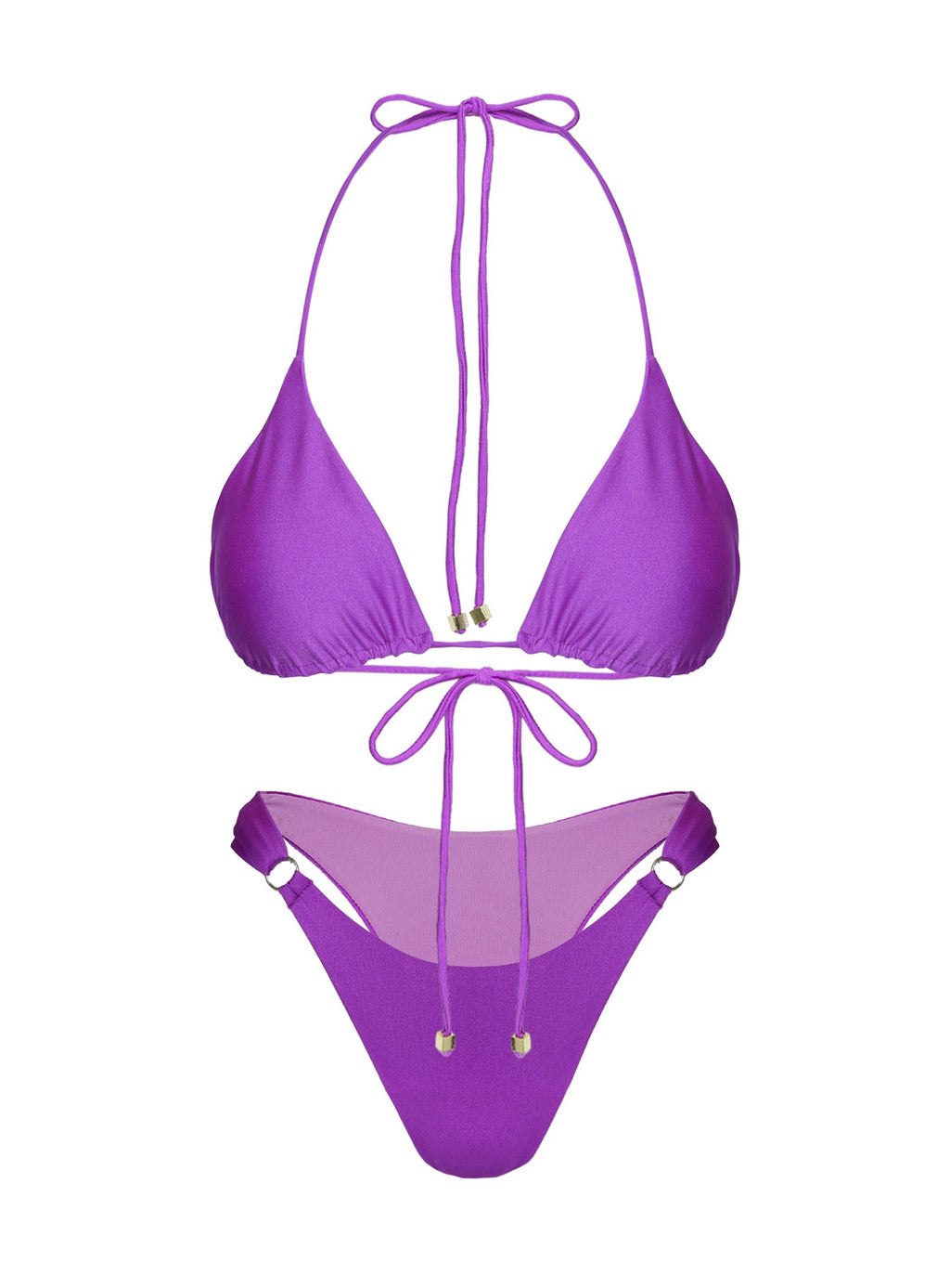 Kennedie Shine High Cut Ring Bikini Bottoms Purple