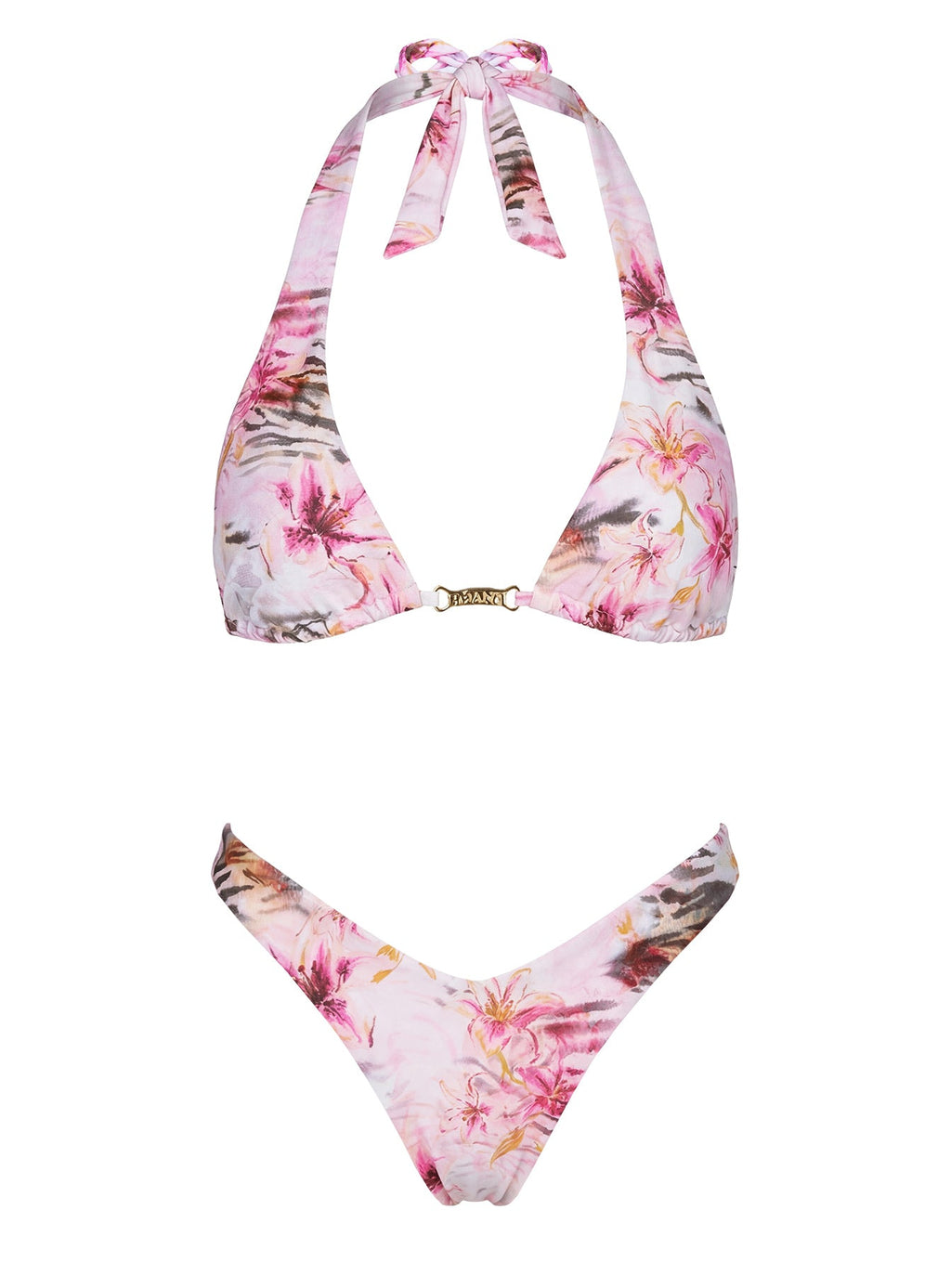 Edita Cheeky Bikini Bottoms Pink Animal Floral