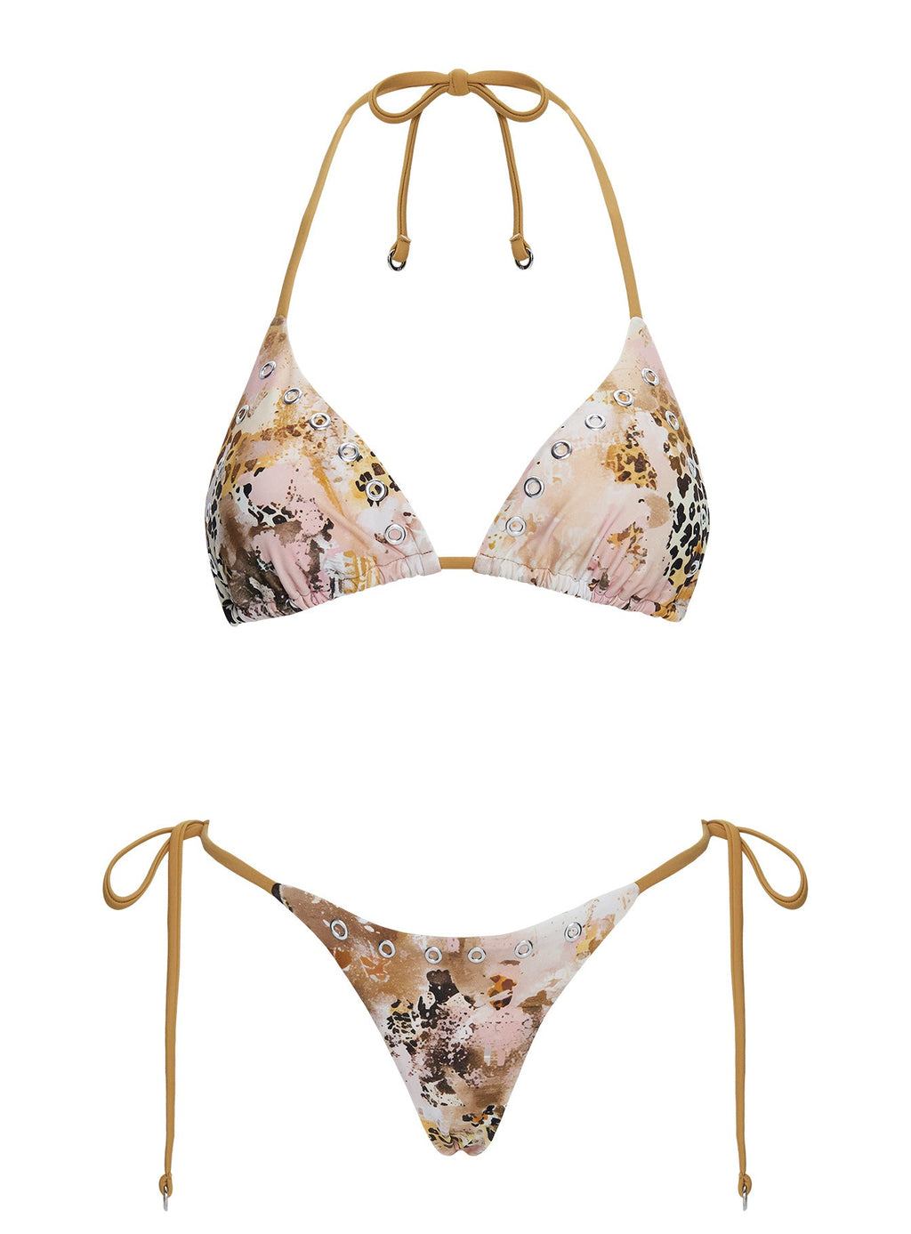 Noxie Tie Side Bikini Bottom Leopard Multi