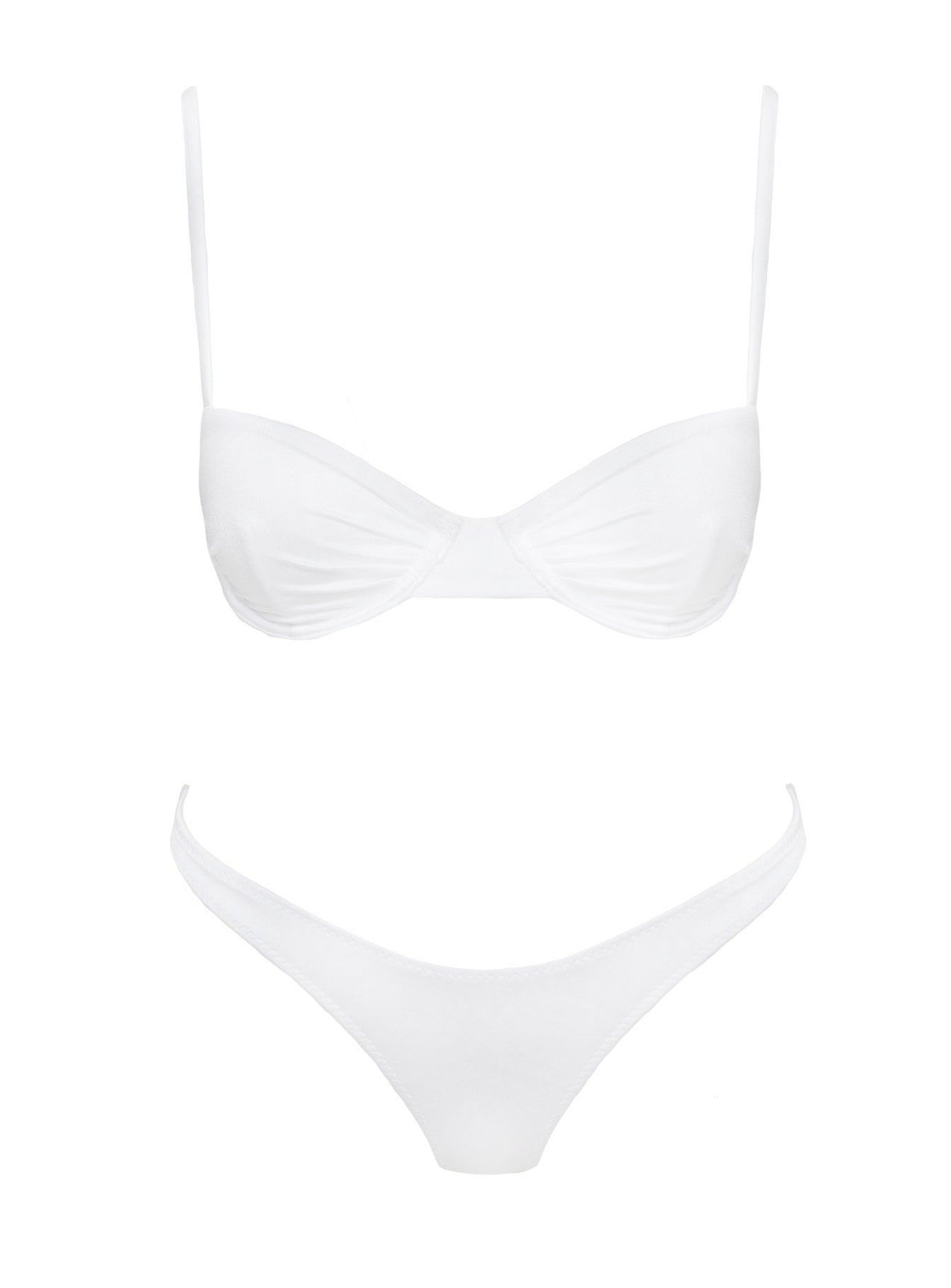 Sadley Underwire Shine Bikini Top White