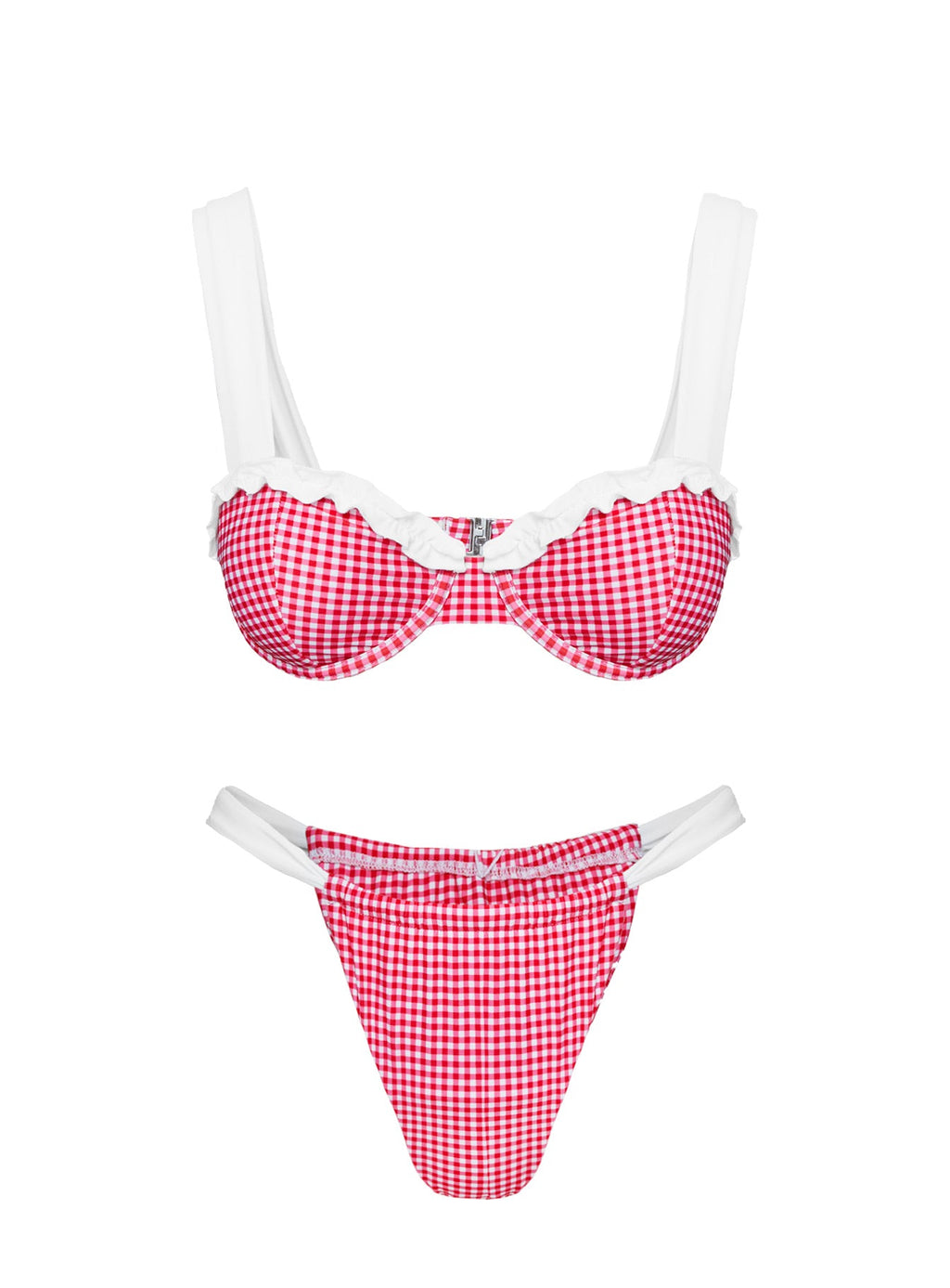 This Summer Underwire Bikini Top Red Gingham