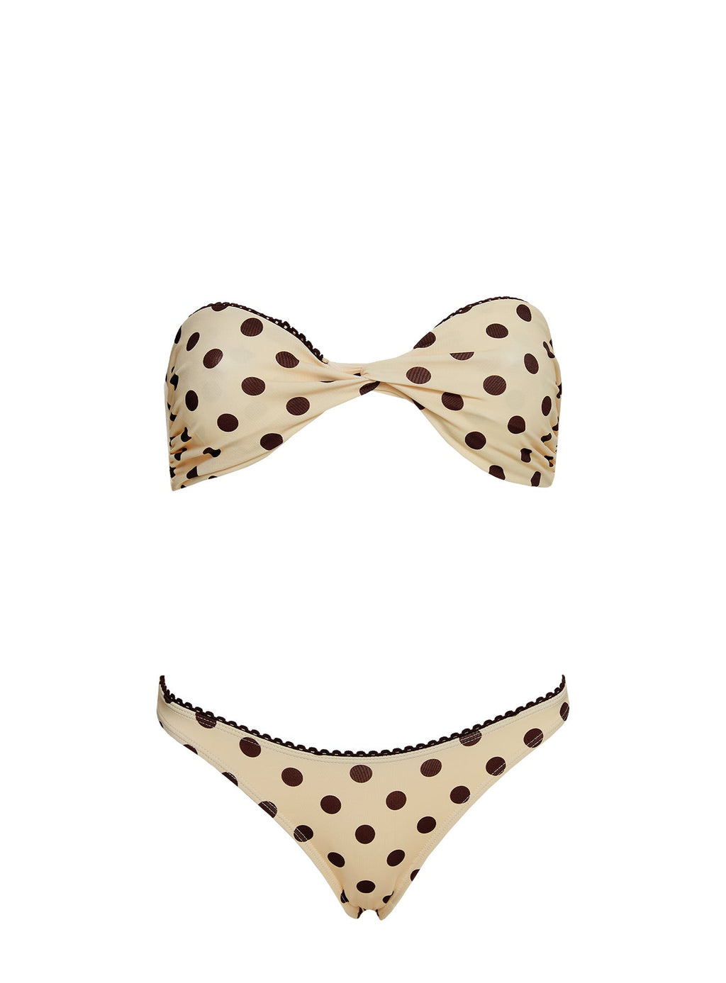 Nevaeh High Cut Bikini Bottoms Yellow Polka Dot