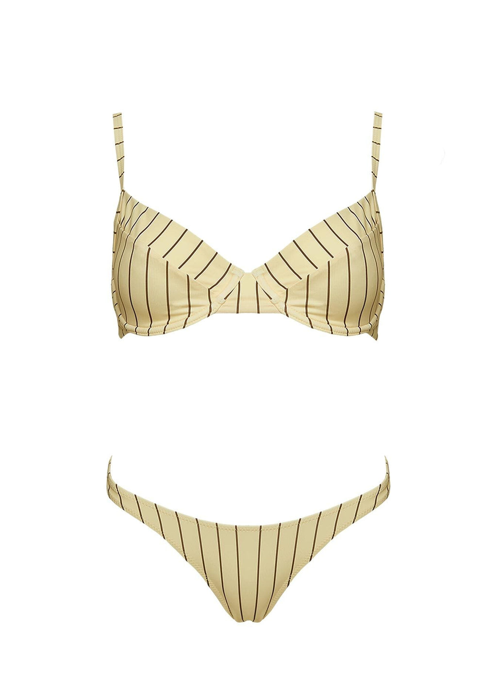 The Deep End Bikini Top Yellow Stripe